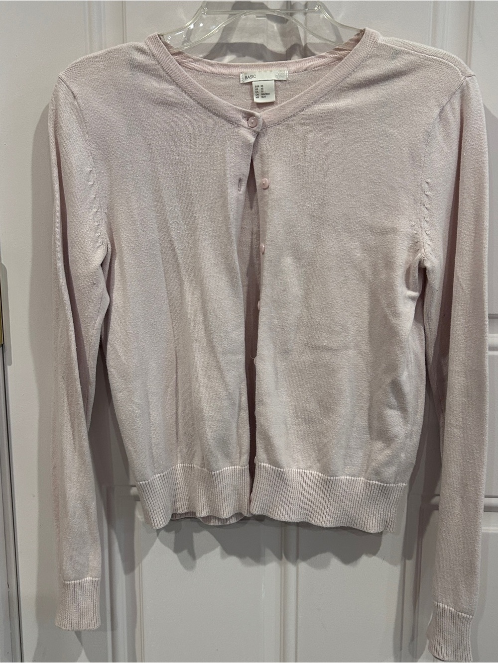 H&M Pale Pink Lightweight Button-Up Cardigan